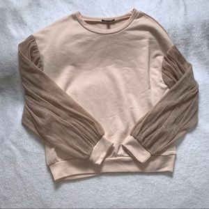 Fashion Nova Shimmer Sleeve Sweatshirt
